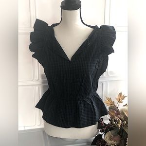 Brand New- Free Assembly Women's Sleeveless Ruffle Top